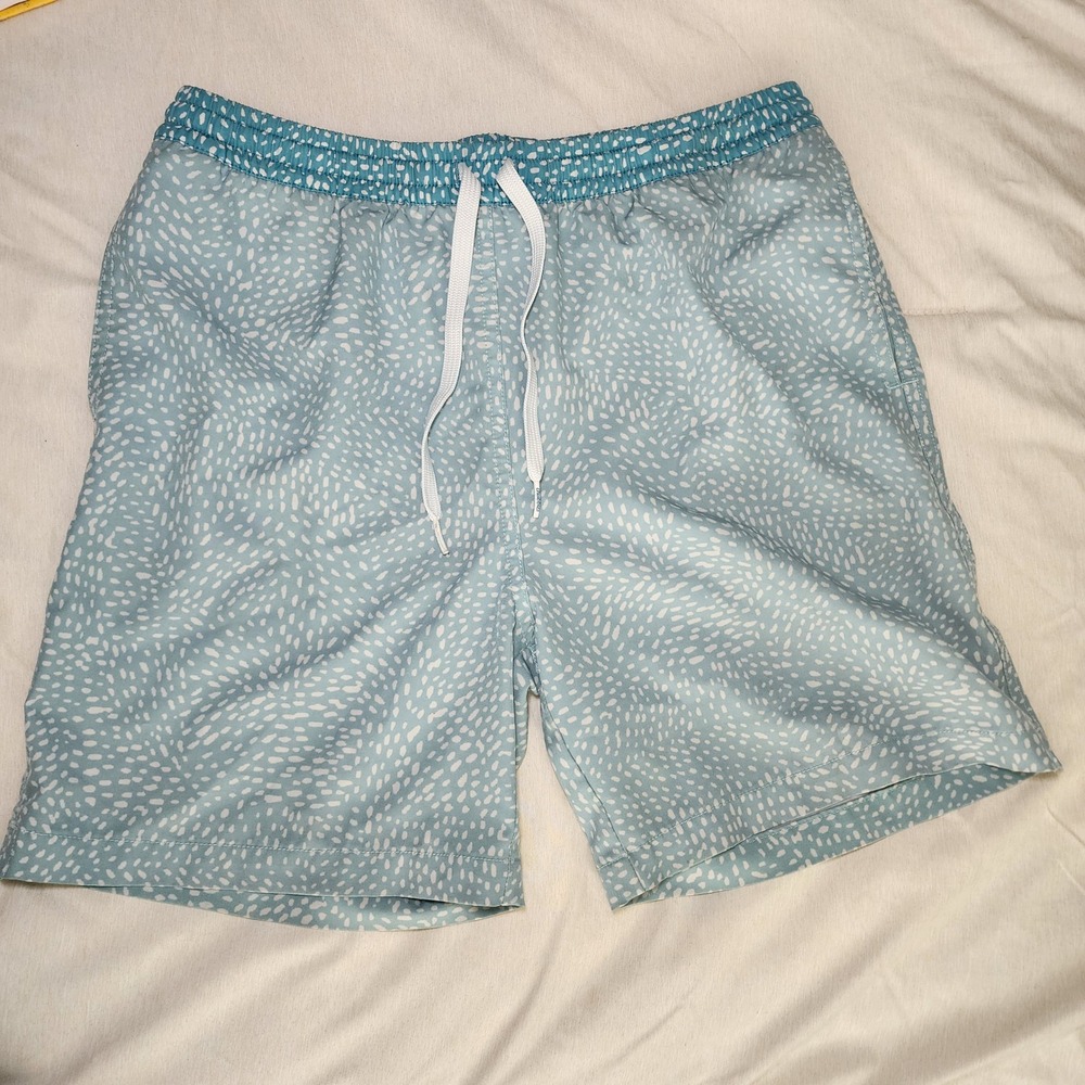 Chubbies Swim Trunks Youth Large 14/16 Blue White Dot Print  Summer Pool Beach